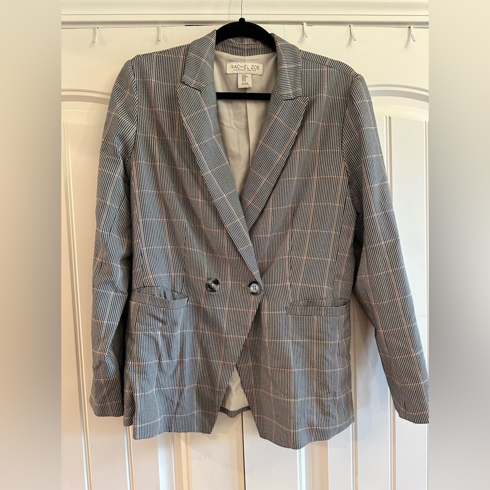Rachel Zoe Black and White Houndstooth Blazer
